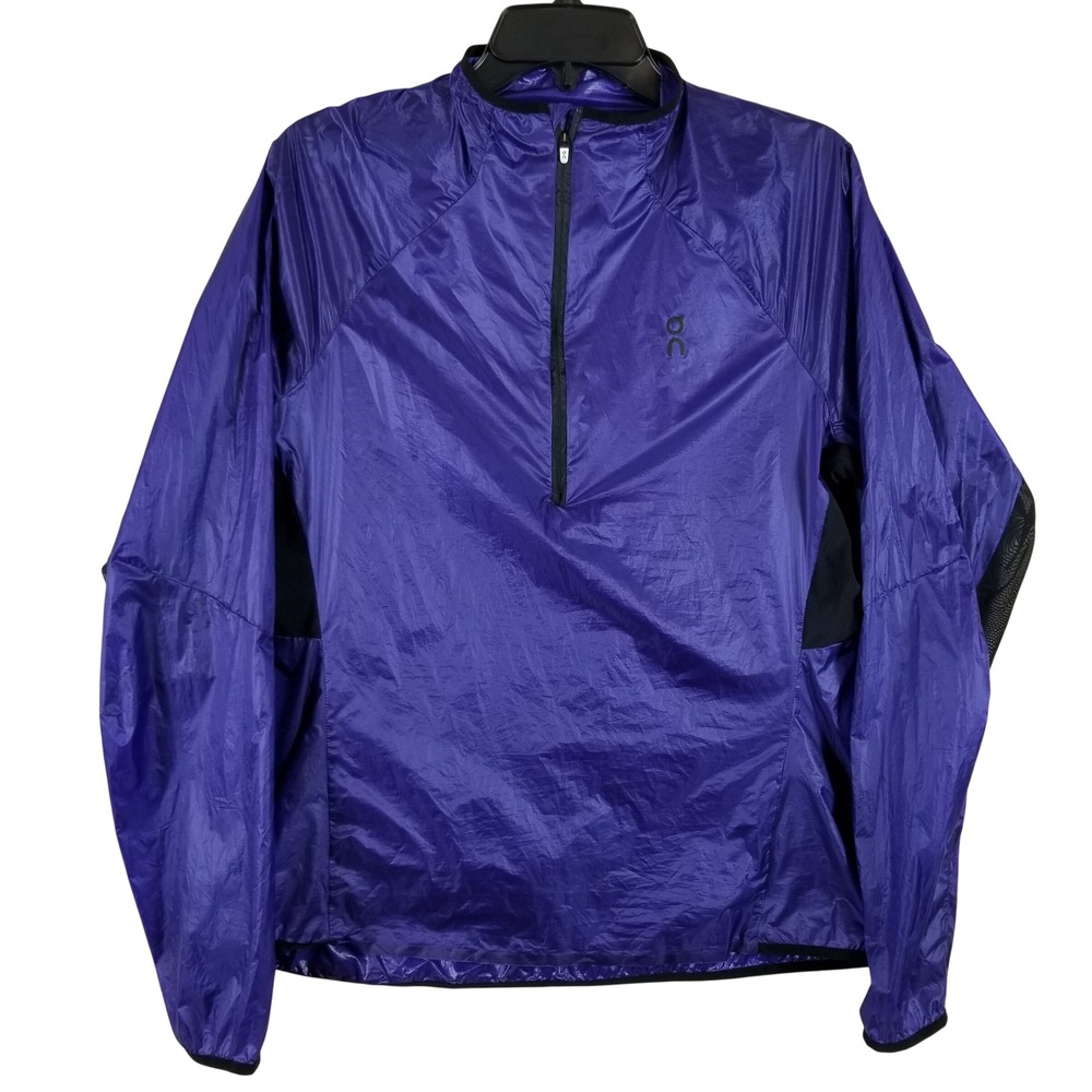 On Running Zero Jacket Women Large Purple Half Zip Windbreaker Ultra Lightweight